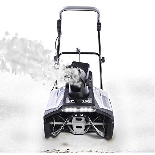 SuperHandy Electric Snow Thrower Walk-Behind Blower Corded AC 120V 15A 18 x  10 Inch Clearing Path 25 Feet Throwing Distance 720 lbs/Min LED Headlights