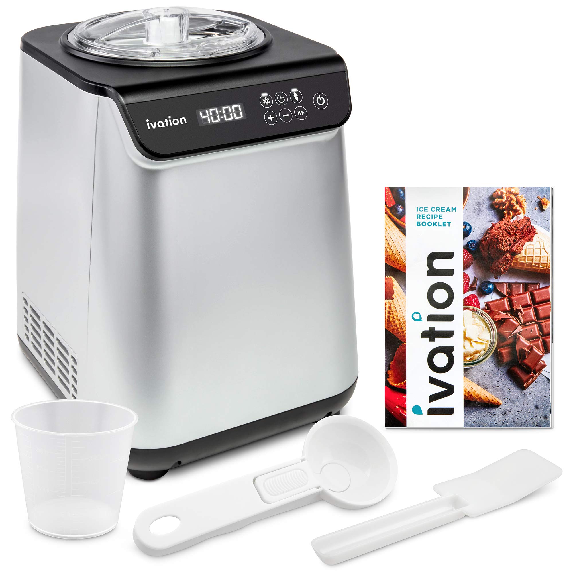 Ivation 1.2 Qt Automatic Ice Cream Maker Machine & Gelato Maker With B ...