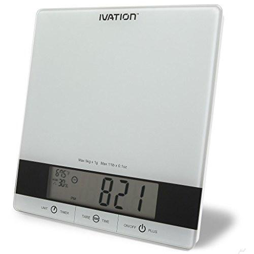 Digital Kitchen Scale W/Timer, Clock – Ivation Products