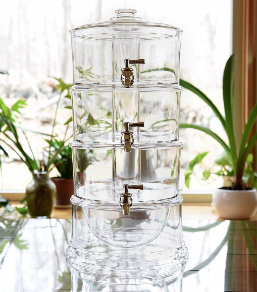 Stacking Drink Dispenser with Silver Stand