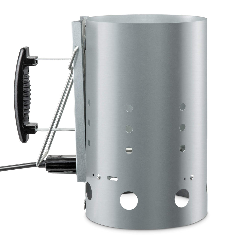 Ivation Electric Charcoal Starter, Large Chimney Starter with Steel Caddy, Heat Shield & Handle