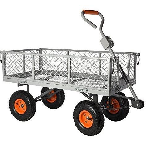 Ivation Garden Cart - Steel Mesh Convertible Flatbed Utility Wagon