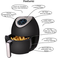 BIZT MULTIFUNCTIONAL DIGITAL AIR FRYER BAF351DB - Bizt