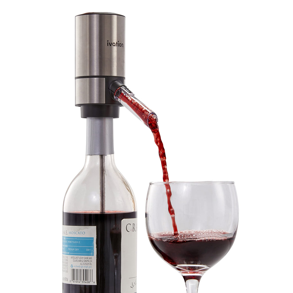 Ivation Wine Aerator & Wine Dispenser with Extension Rod, Battery-Operated Wine Aerator Pourer Spout