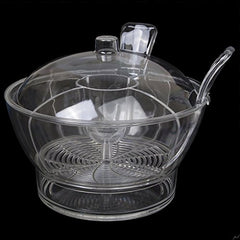 Innovative Life Large Salad Bowl on Ice with Lid, Chilled Mixing Serving Bowl for Party, Clear, Acrylic