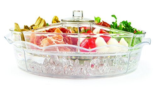 INNOVATIVE LIFE Appetizer Serving Trays on Ice with Lid, Chilled